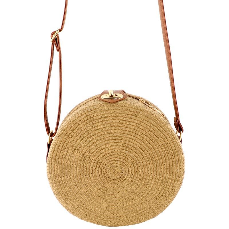 New WOMEN Shoulder Bag round pp grass casual woven handbag retro wild crossboday straw bag beach bag