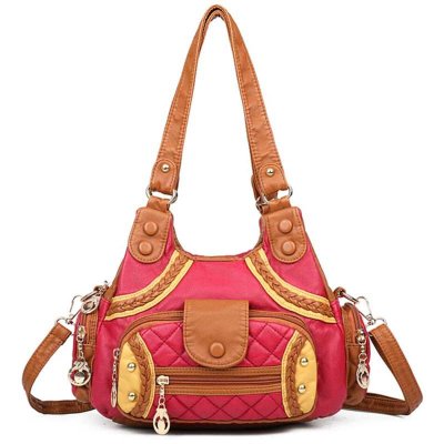 Retro damska torba skorzana kilka kieszeni Hobos torby na ramie Crossbody dla kobiet moda luksusowy projektant kobiet Ruched torebki