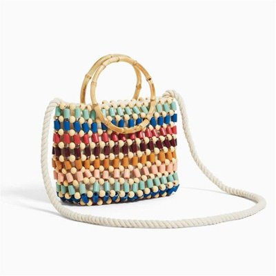 Female Bag Summer New Cute Ethnic Style Small Bag Color Beaded Woven Bag Mini Beach Small Bags WOMEN Purse and Handbags