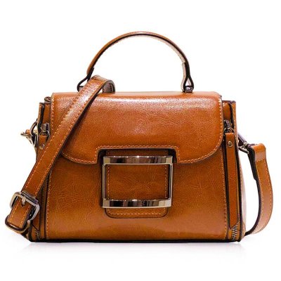 WOMEN Top Handle Messenger Bag Tote Handbag Cowhide Fashion Female Leisure Oil Wax Genuine Leather Cross Body Shoulder Bag New