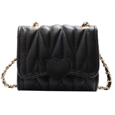 Fashion Trend Little Girls Messenger Bag Small Crossbody Purse Travel Satchel PU Handbags with Cute Heart Snap Closure