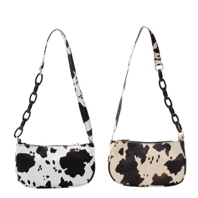 Cow Pattern Armpit Bag Fashion All Match Ladies Shoulder Bag Chain Bag Tote Handbag