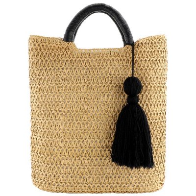 fashion Tassels hand woven straw bag beach woven bag, casual handbag
