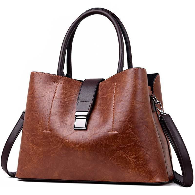 Archiwalne damskie skorzane damskie damskie projektant Casual torebka Crossbody Sac A Main Femme